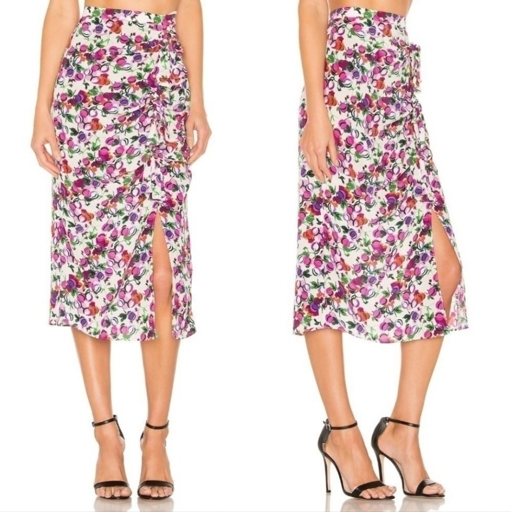 Saloni Kelly Floral Print Silk Skirt 12